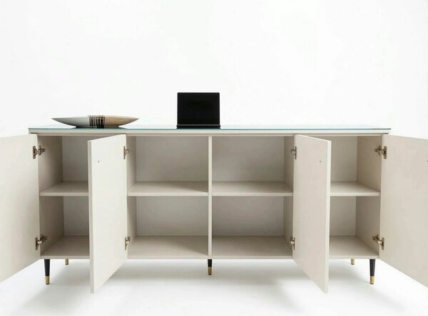 Comoda SIERRA SR8, casmir/negru, PAL laminat, 185x39x86 cm