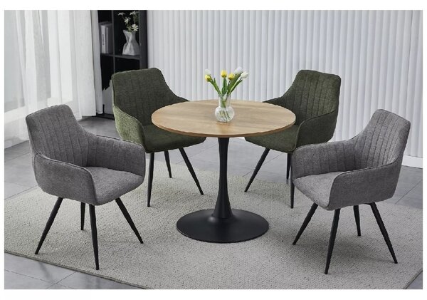 Masa de dining rotunda AMADEO II 90x90 cm, decor stejar