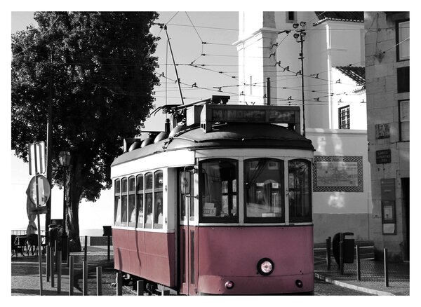 Tablou pe sticlă - Tramvaiul (70x50 cm)