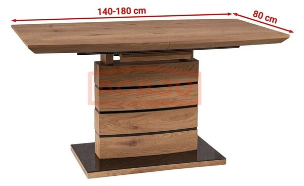 Masa extensibila LEONARDO, stejar, 140/180x80x76 cm