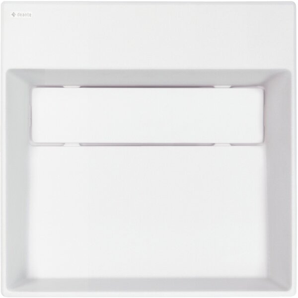 Lavoar de granit Deante Correo, cu blat, cu raft sub baterie și placă de acoperire 400x400x130 mm, alb, CQR_AU4M