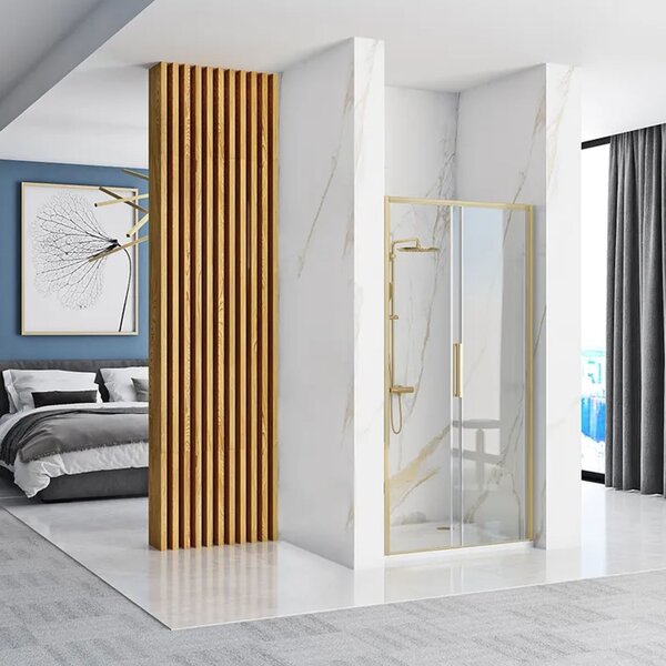 Rea Rapid Slide, usa dus 120x195 cm, sticla transparenta 6 mm, profil auriu mat, REA-K4709