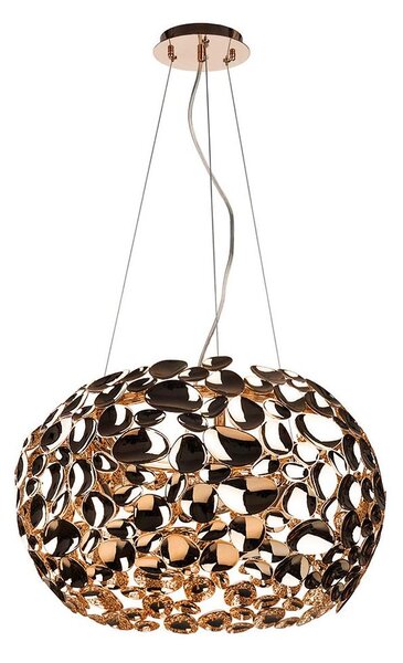 Open Design OR80186 - Lustră suspendată pe cablu CARERA, 6xG9/7W/230V, diametru 55 cm, aur roz