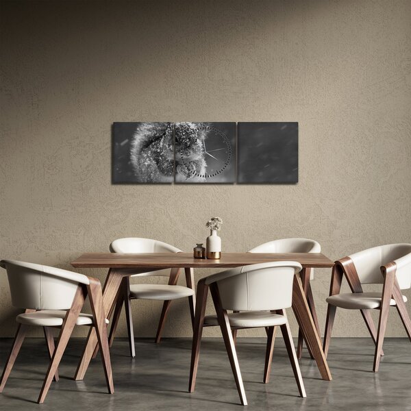 Tablou - Veveriță în timpul iernii (cu ceas) (90x30 cm)