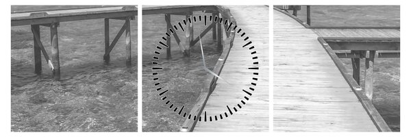 Tablou - Maldive (cu ceas) (90x30 cm)