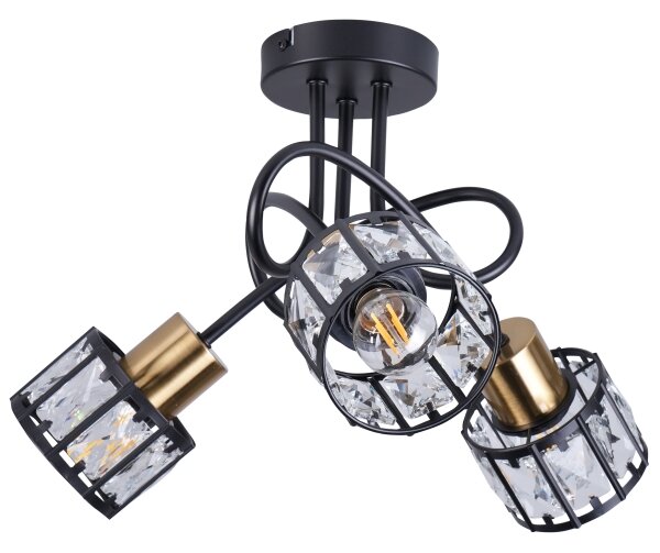 Lustru aplicat ZAHARA 3xE27/10W/230V, negru