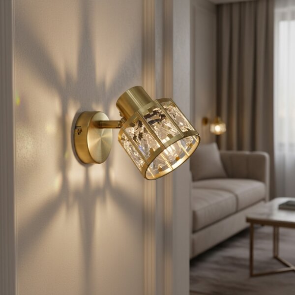 Lampă de perete ZAHARA 1xE27/10W/230V, aurie