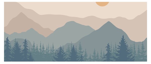 Tablou - Munții Turcoaz N⁰1 (120x50 cm)