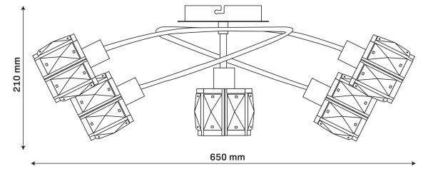 Lustră aplicată ZAHARA, 5x E27/10W/230V, neagră