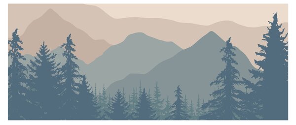 Tablou - Munții Turcoaz N⁰2 (120x50 cm)
