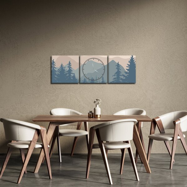 Tablou - Munții Turcoaz N⁰2 (cu ceas) (90x30 cm)