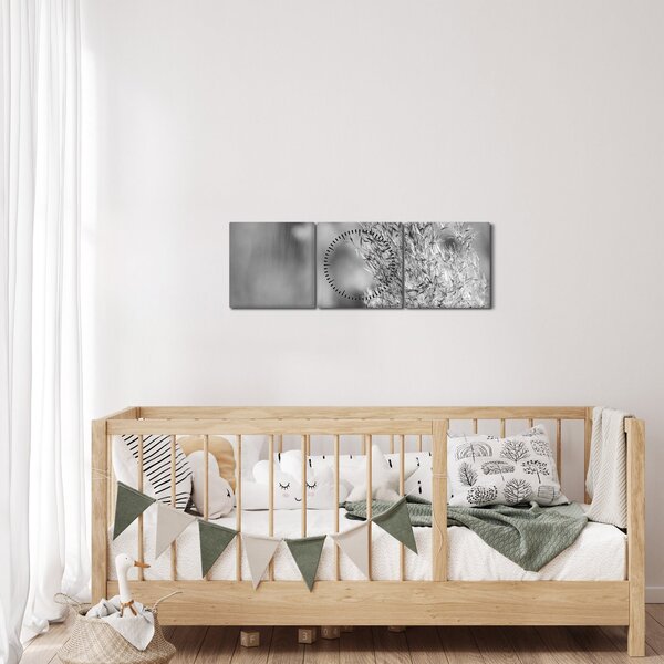 Tablou - Iarbă de pampas Boho (cu ceas) (90x30 cm)