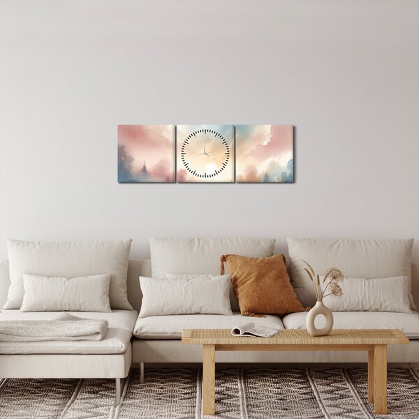 Tablou - Peisaj elegant (cu ceas) (90x30 cm)