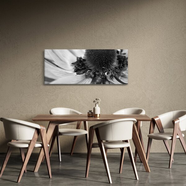 Tablou - Floare în alb-negru (120x50 cm)