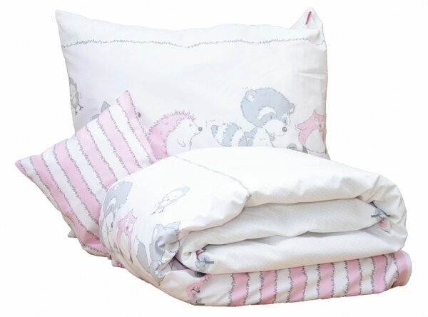Lenjerie pat copii Odette Pink 100x135/40x60 cm