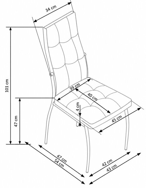 Scaun sufragerie K209 (alb). 796108