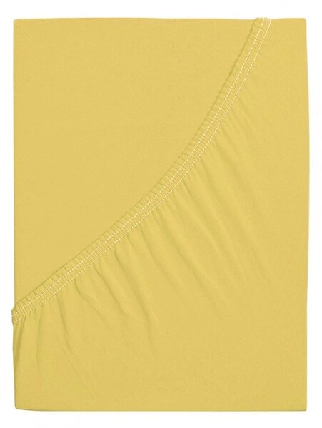 Cearceaf Jersey ALVORA 90x200 cm galben deschis
