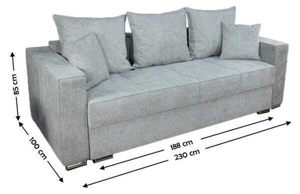 Canapea Extensibilă Claudia Bonell Mini, Gri deschis