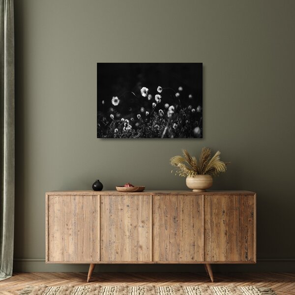 Tablou pe sticlă - Pajiște cu iarbă de cozonac N⁰1 (70x50 cm)