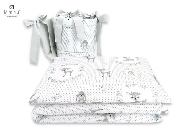 Lenjerie patut 120x60 cu 3 piese Deer Grey MimiNu