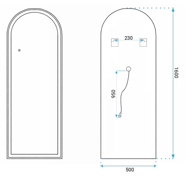 Oglindă LED Orbit 50x160cm White