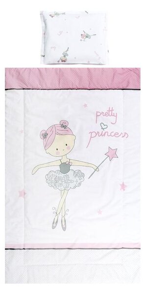 Set lenjerie pat 3 piese bumbac ranforce Cosy Ballett Pink