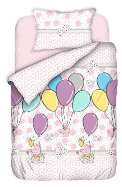 Cearceaf din bumbac cu elastic 120x60 cm Balloons