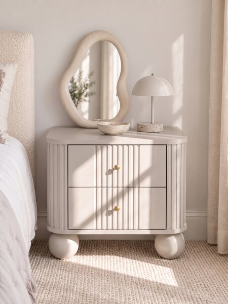 Set noptiere Vesper 56 cm - cașmir / mânere aurii / picioare rotunde