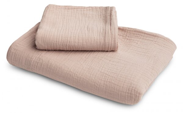 Lenjerie de pat 2 piese Sensillo muselina 100x135 / 60x40 cm roz