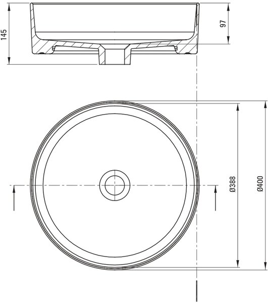 Deante Round lavoar 40x40 cm rotund de blat alb luciu CGR_6U4S