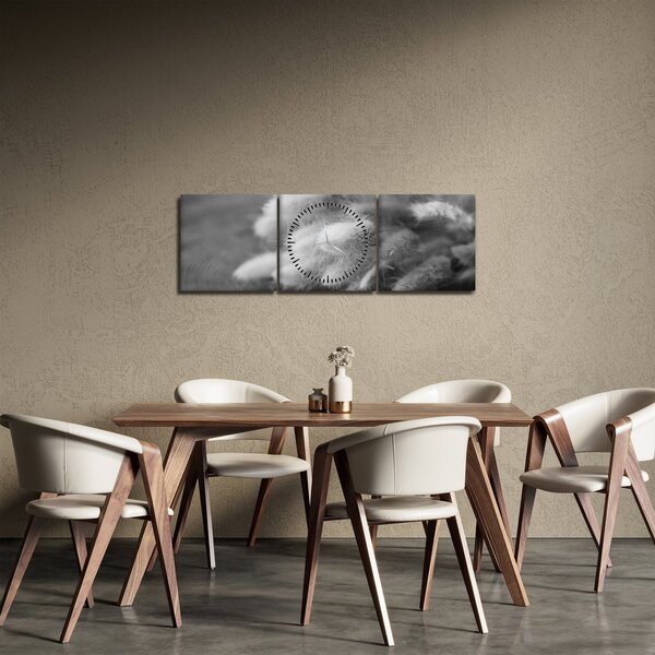 Tablou - iarbă de coadă de iepure pe masă (cu ceas) (90x30 cm)