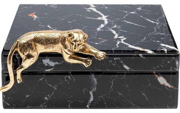 Cutie de bijuterii Marble Leo 29x20 cm negru/auriu