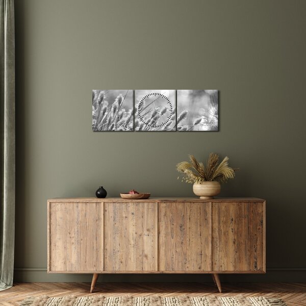 Tablou - Iarbă moale bej N⁰1 (cu ceas) (90x30 cm)