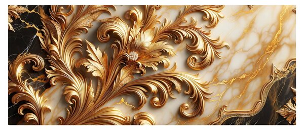 Tablou - Marmură cu auriu (120x50 cm)