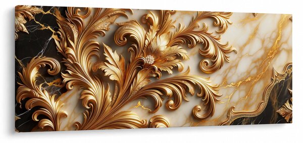 Tablou - Marmură cu auriu (120x50 cm)