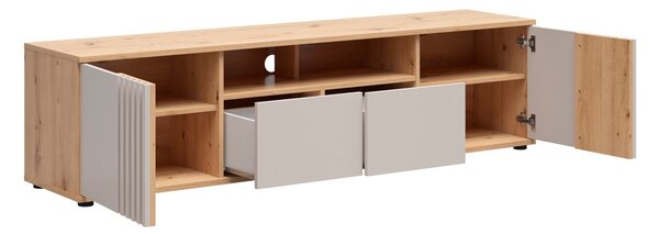 Comodă TV Venvou 113, Stejar artizan, Cașmir, PAL laminat, MDF, 46x180x40cm, 51 kg
