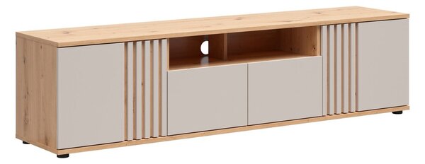 Comodă TV Venvou 113, Stejar artizan, Cașmir, PAL laminat, MDF, 46x180x40cm, 51 kg