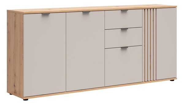 Comodă Venvou 114, Stejar artizan, Cașmir, PAL laminat, MDF, 87x195x40cm, 79 kg