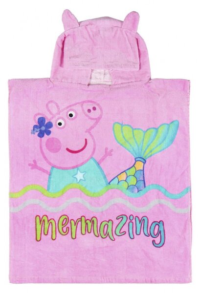 Prosop poncho cu gluga Peppa Pig 50 x 115 cm