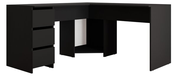 Birou de colt Comfivo Insuler, Negru, PAL laminat, 74x142x142cm, 53 kg