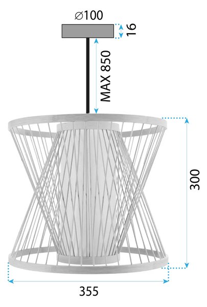 Lampă de tavan Bamboo APP1630-1CP