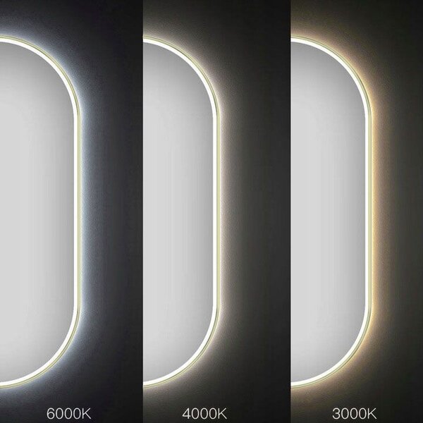 Oglindă LED OVL 50x100cm Gold
