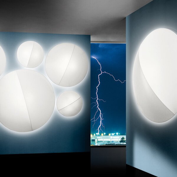 Axo Light Axolight Nelly plafonieră textilă albă 100 cm, reglabil, Alb, Camera de zi / sufragerie, Țesătură / Textil, Design, Perete rotund