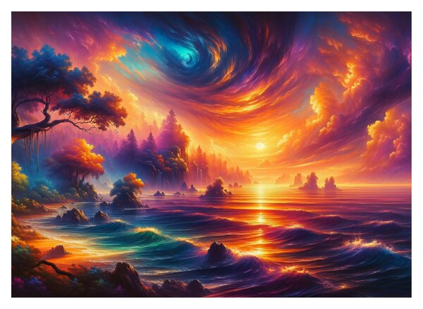 Tablou pe sticlă - Lume magică (70x50 cm)