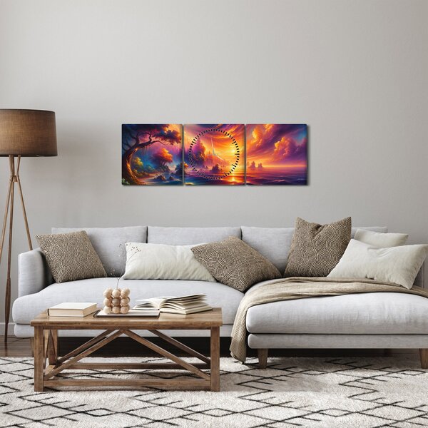 Tablou - Lume magică (cu ceas) (90x30 cm)