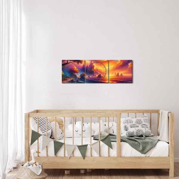 Tablou - Lume magică (cu ceas) (90x30 cm)