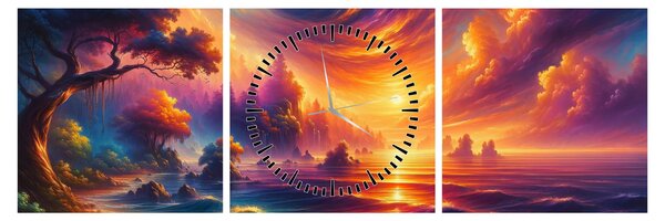 Tablou - Lume magică (cu ceas) (90x30 cm)