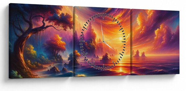 Tablou - Lume magică (cu ceas) (90x30 cm)