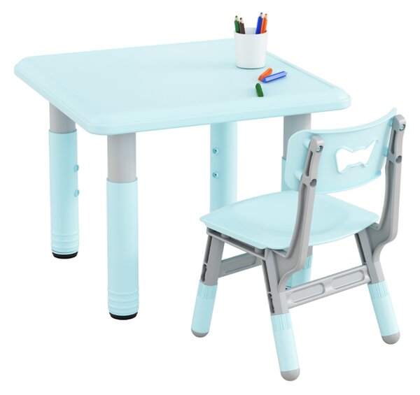 Set masuta si scaunel cu inaltime reglabila 60x60 cm Nichiduta Lift Mint