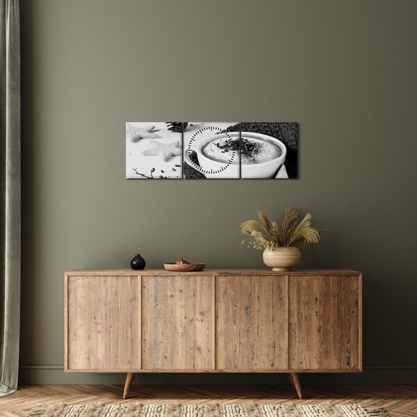 Tablou - Cappuccino de iarnă (cu ceas) (90x30 cm)